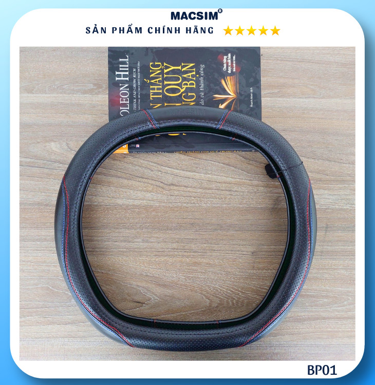 Bọc vô lăng cao cấp Macsim mã BP01 chất liệu da thật - Khâu tay 100%