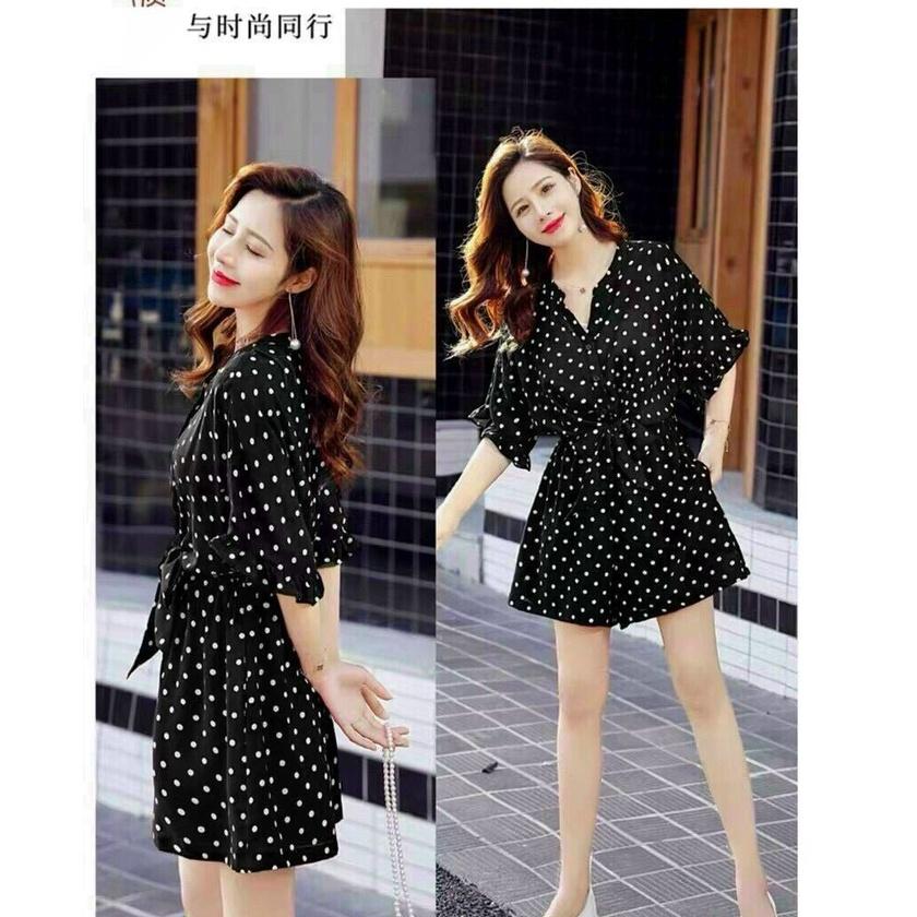 Đầm Jumt Cánh Dơi, Tay Viền Bèo, Em Chun Nhún, Lên Dáng Rất Xinh, Trẻ Trung