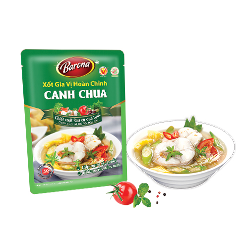 Combo 3 Gói Gia Vị Canh Chua Barona 80g chay mặn dùng được, tươi ngon chuẩn vị không cần nêm nếm