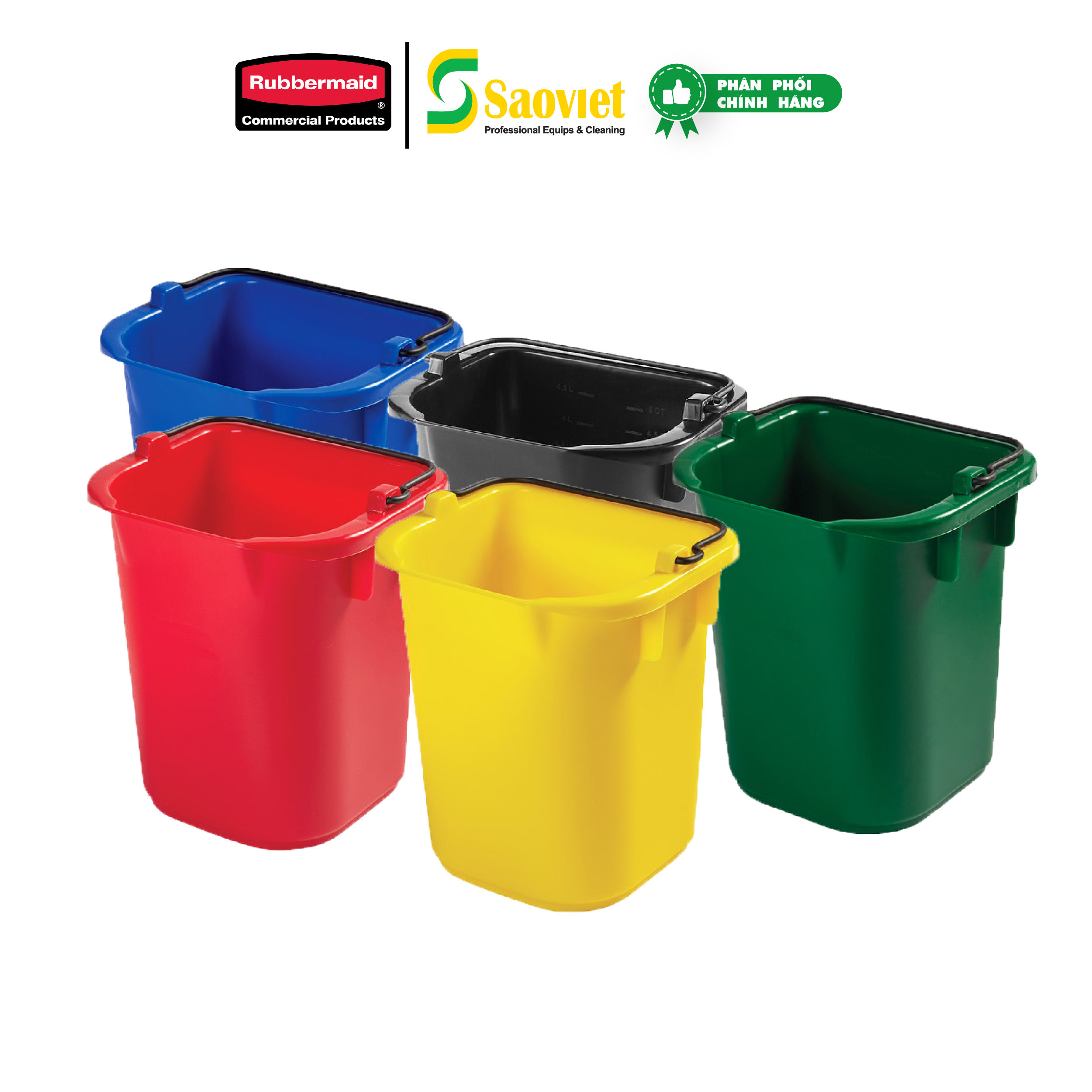 Xô Đựng Dụng Cụ Vệ Sinh Đa Năng RUBBERMAID Nhiều Màu Sắc - SKU: 1857374/5/6/7/8 | SAOVIETCO