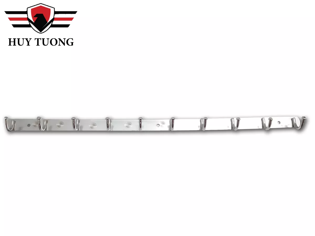 Móc treo quần áo giá treo quần áo gắn tường INOX, móc dán tường cao cấp không gỉ từ 7 đến 10 mấu - Huy Tưởng