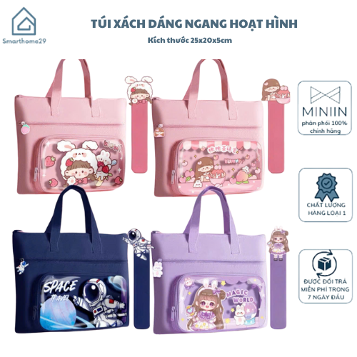 Cặp Xách Học Thêm Túi Học Thêm Dáng Ngang Kèm Túi Trong Hoạt Hình, Phong Cách Dễ Thương Cho Bé -  HÀNG CHÍNH HÃNG MINIIN
