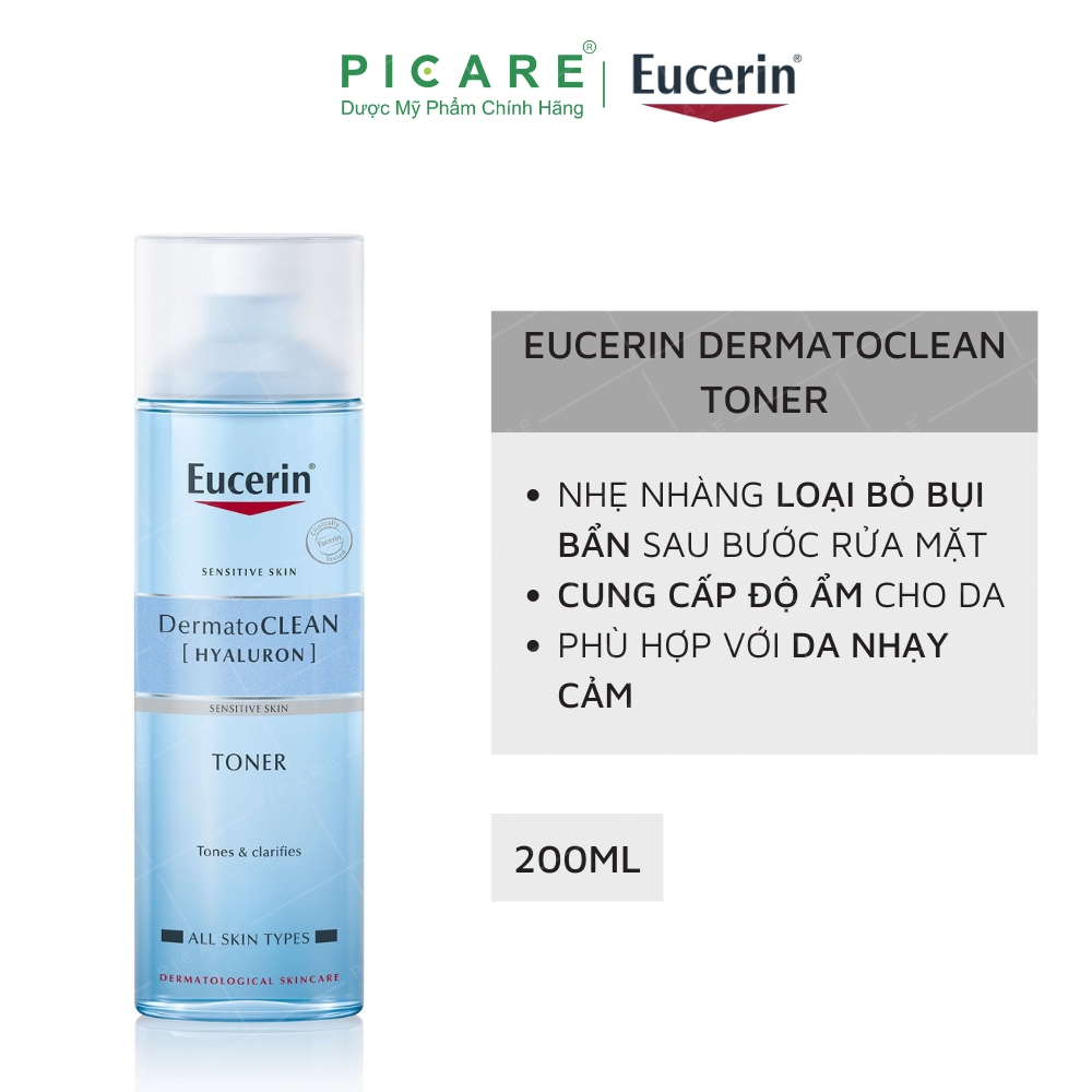 Nước Hoa Hồng Da Nhạy Cảm Eucerin Dermato Clean 200Ml