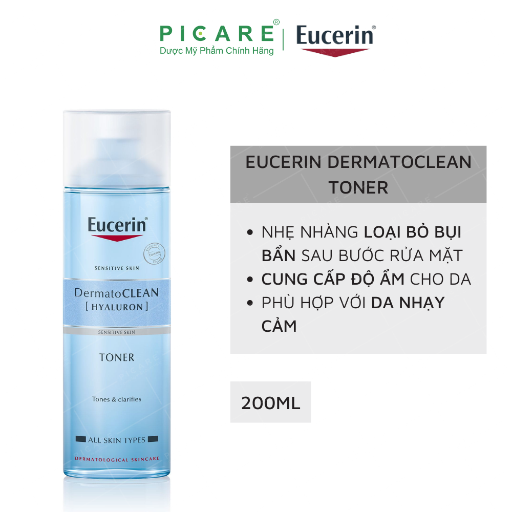 Nước Hoa Hồng Da Nhạy Cảm Eucerin Dermato Clean (200ml)