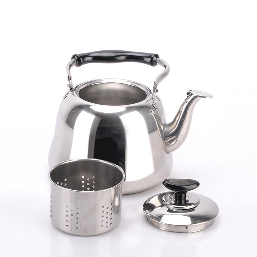 2x Stainless Steel Hot Water Tea Kettle with Whistle Sound Infuser Teapot 3L