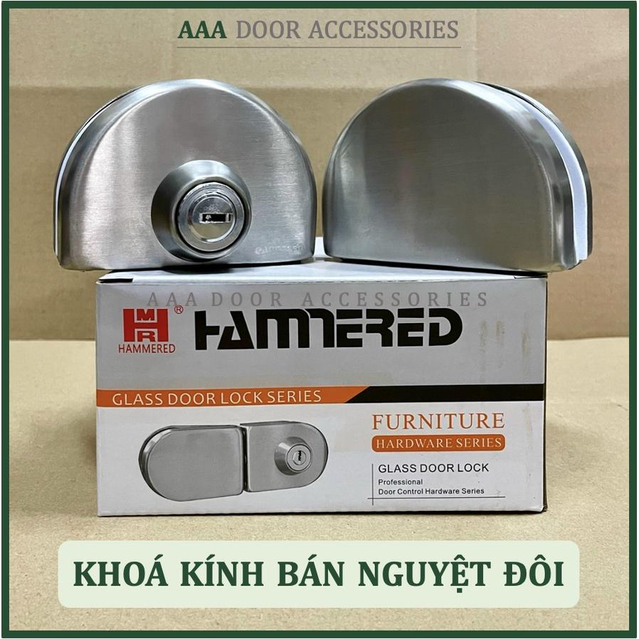 Khoá kính bán nguyệt HAMMERED cửa lùa kính cường lực 8-12mm, khoá chốt cửa kính