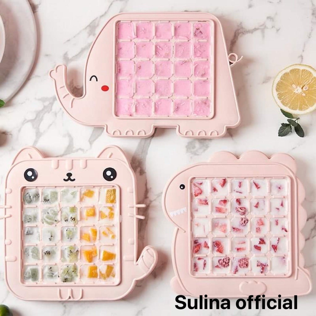 Khay Làm Đá Làm Thạch Rau Câu Silicone 25 Viên Khuôn Làm Kem Hoạt Hình Siêu Cute Đồ Dùng Nhà Bếp - Hàng Chính Hãng MINIIN