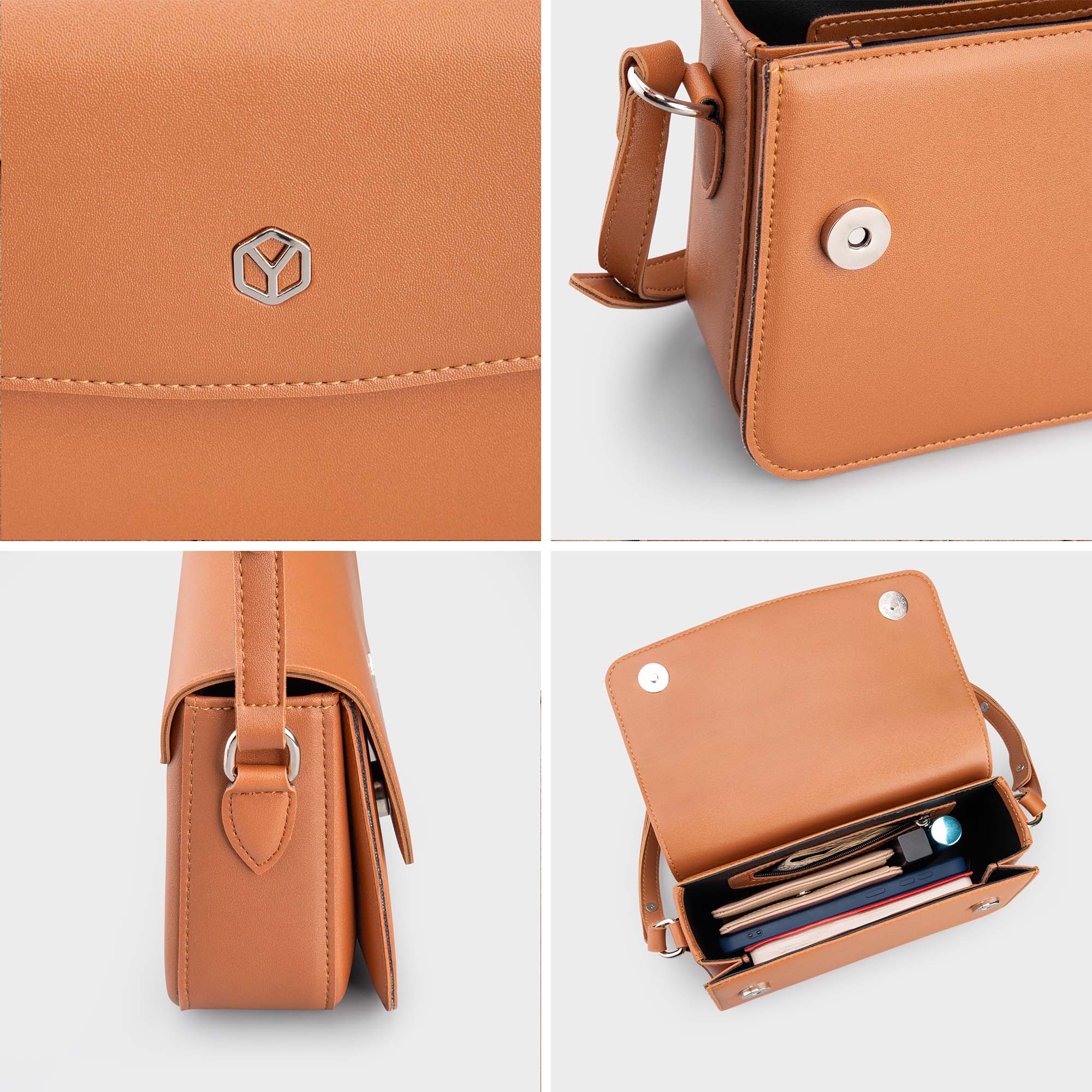 Túi Yuumy ( Thời trang nữ nắp gập khóa nam châm size 21 - Túi đeo chéo da Seasand YN175 )