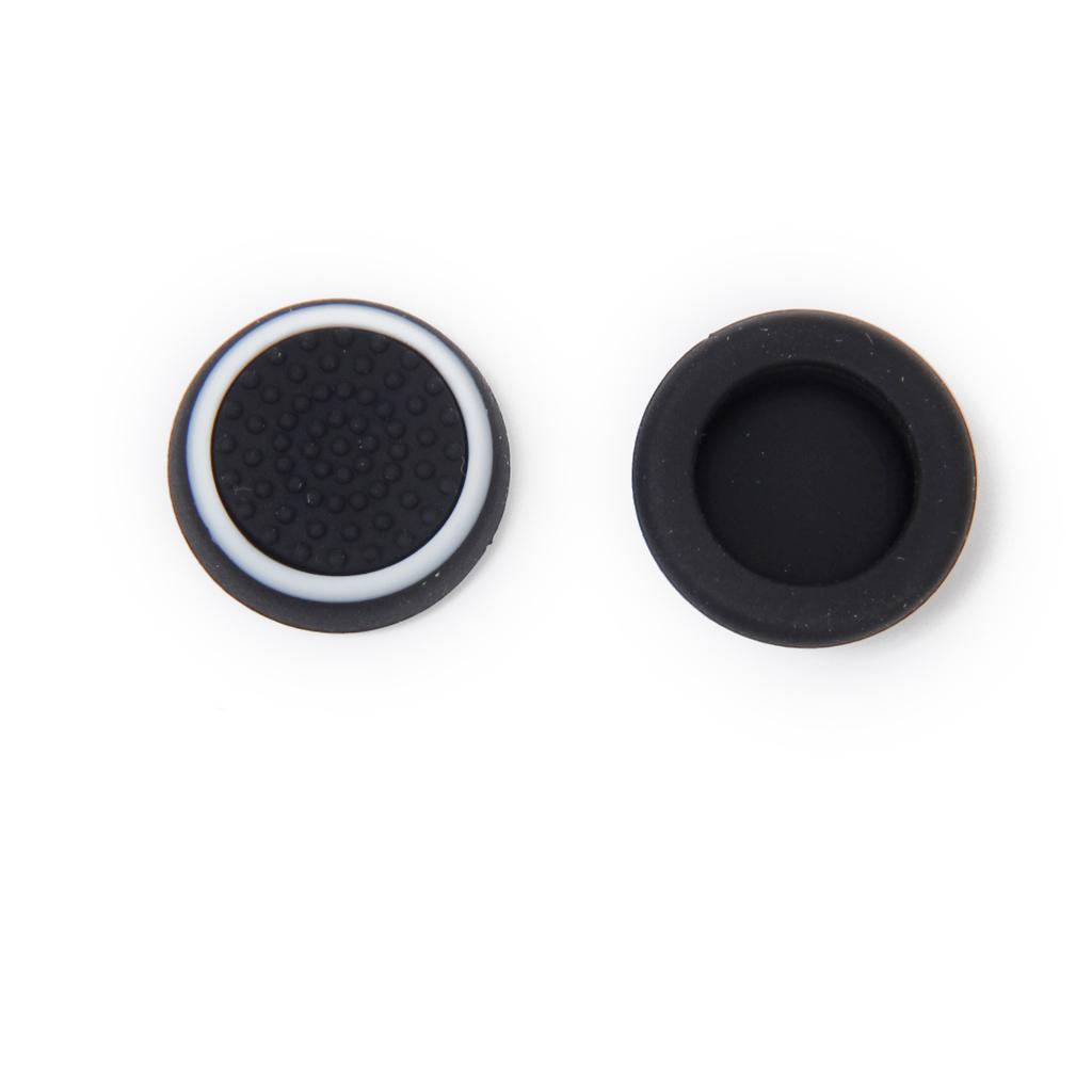 2 Pairs Game Joystick Thumbstick Caps for Sony PS4 Controller Black + White
