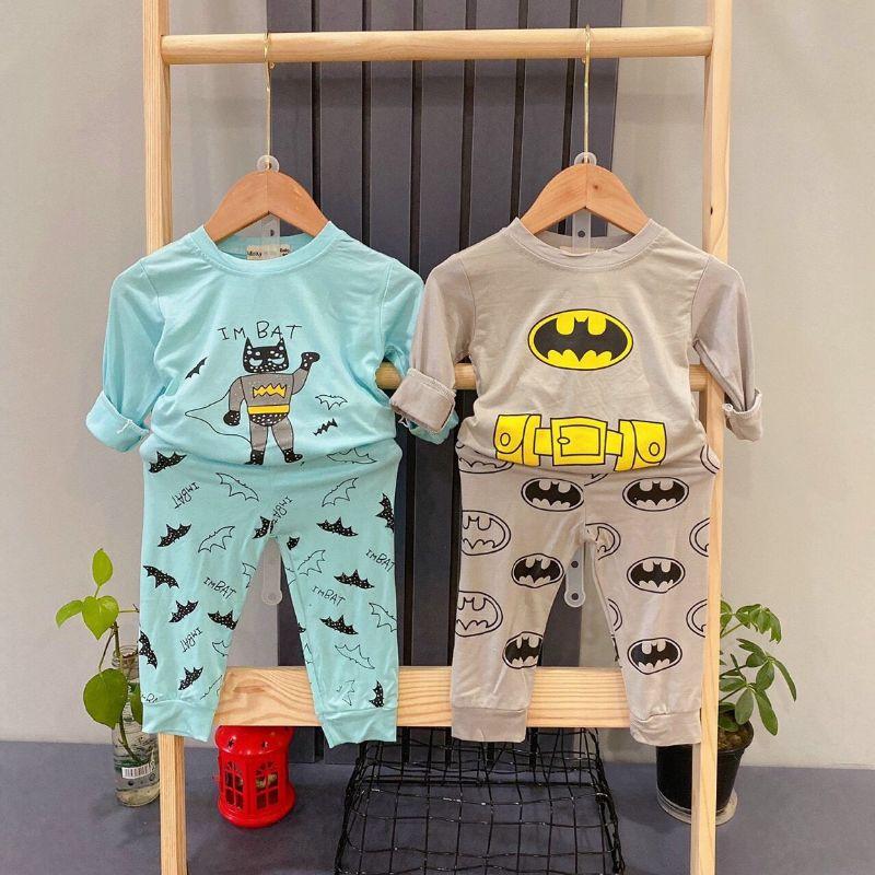 Bộ dài tay thun lạnh siêu nhân Minky mom mềm mịn mát cho bé trai bé gái từ 7-27kg