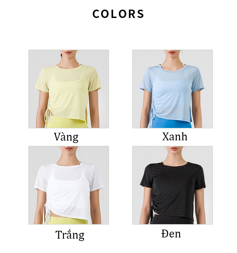 Áo nữ cổ tròn thể dục ngắn tay áo thun thể thao áo yoga mã DST281