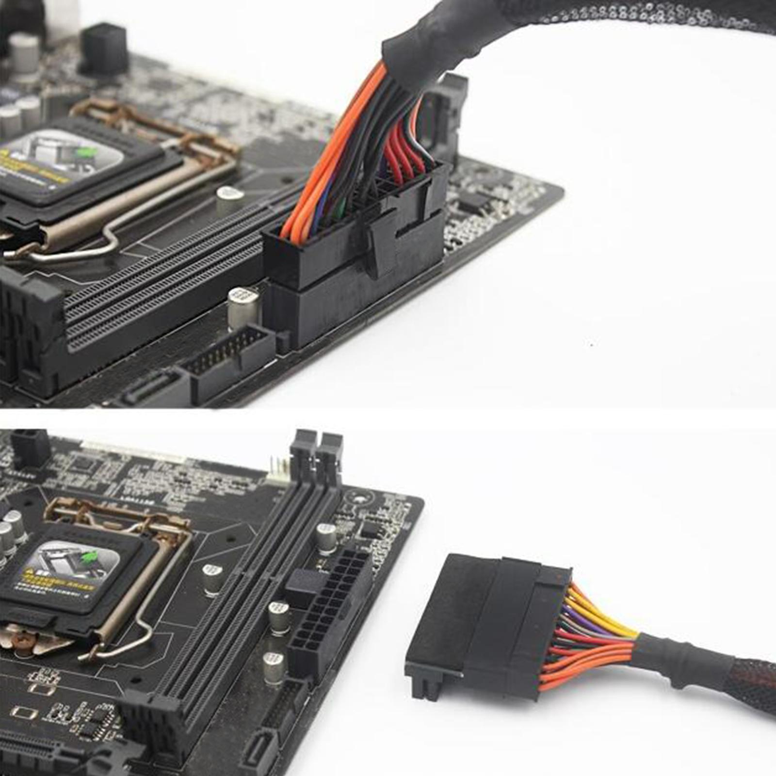 24Pin Female to 24Pin Male Port Plug and Play for Desktops PC Supply