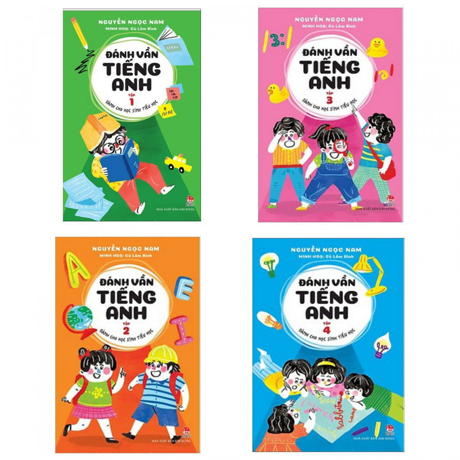 Combo bộ sách Đánh Vần Tiếng Anh hay cho bé trọn 4 tập - Tặng kèm bookmark books