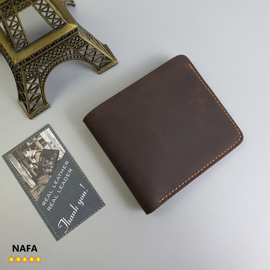 Ví da nam, ví ngang da bò sáp NAFA WS112 tiện lợi nhỏ gọn, sang trọng  – Màu Nâu sáp