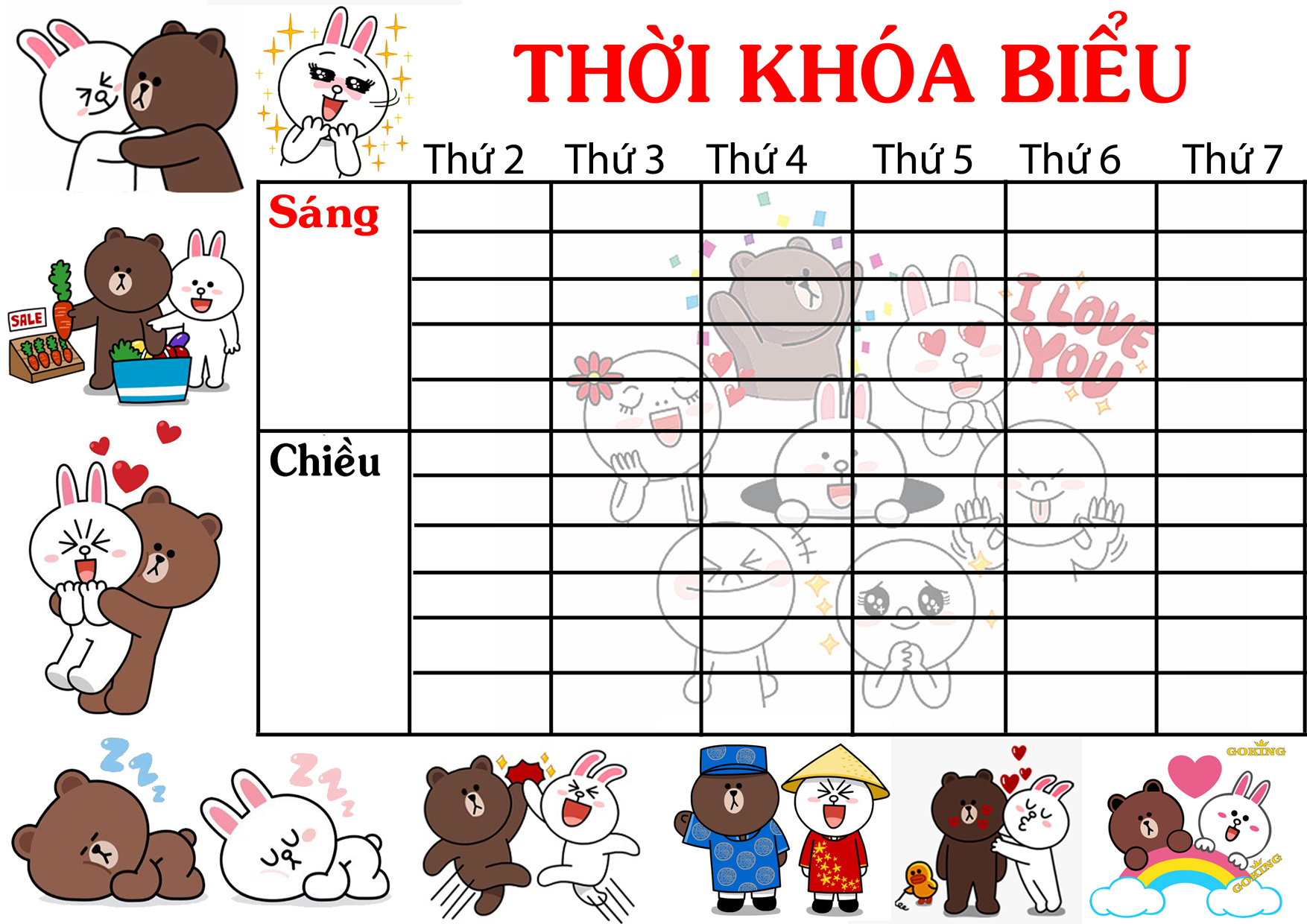 Mua SET 5 Thời khóa biểu học sinh cute, đáng yêu, dễ thương ( mẫu ...