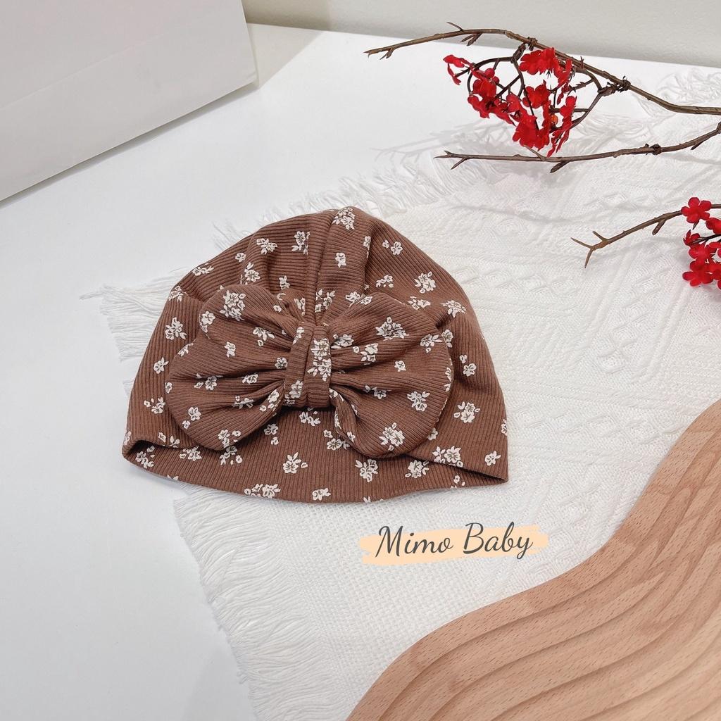 Mũ nón turban nâu hoa nhí đáng yêu cho bé 6-10kg Mimo Baby MTB73