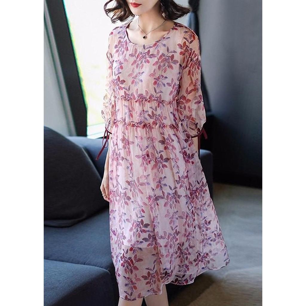 Đầm Nữ Suông Họa Tiết Hoa