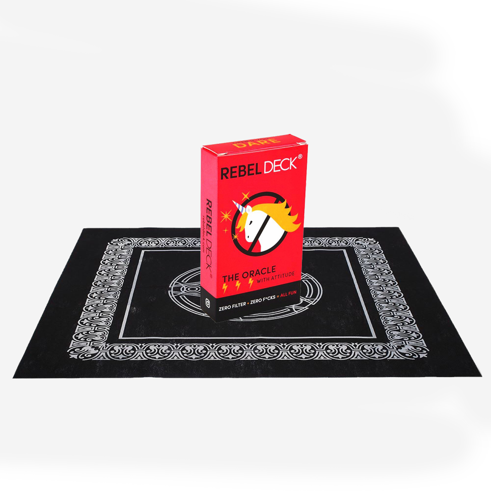 Combo Bộ Bài Bói Tarot REBEL DECK - The Oracle with Attitude - Oracle Deck (60 Cards) và Khăn Trải Bàn Tarot