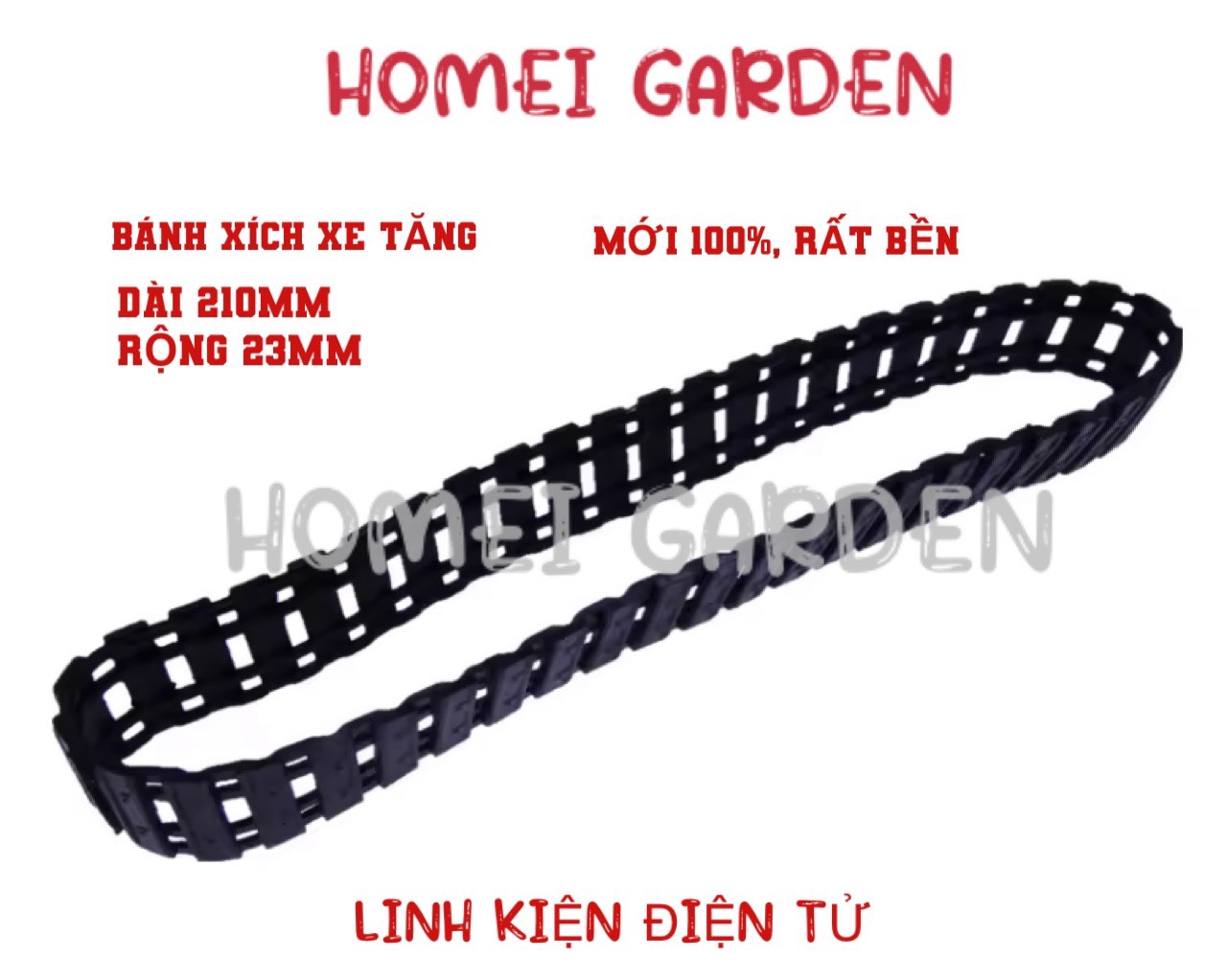 Bánh xích nhựa dài 210mm rộng 23mm bằng nhựa DIY rất bền - HM0168