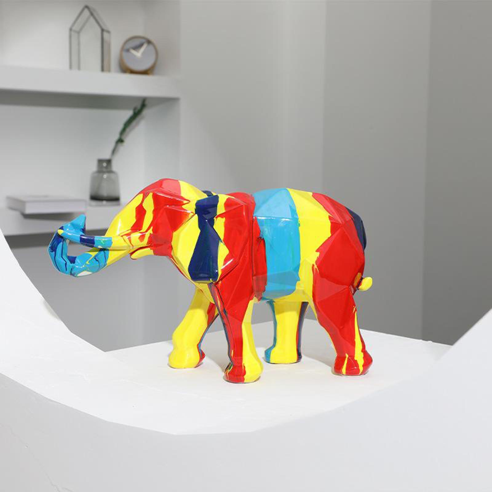 Elephant Resin Craft Home Statue Sculpture Figurine Car Desktop Art Ornament