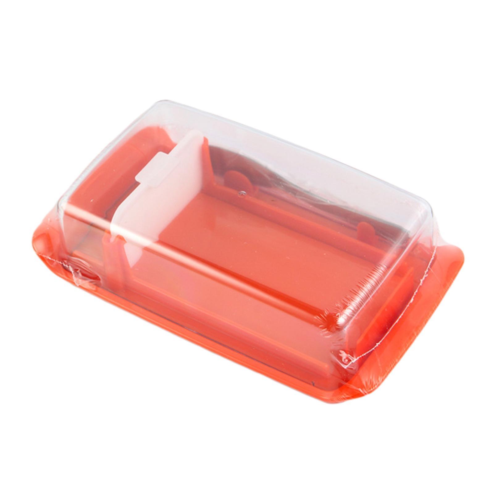 Butter Dish Box with Fork Rectangular Clear Cheese Keeper Sealing Case