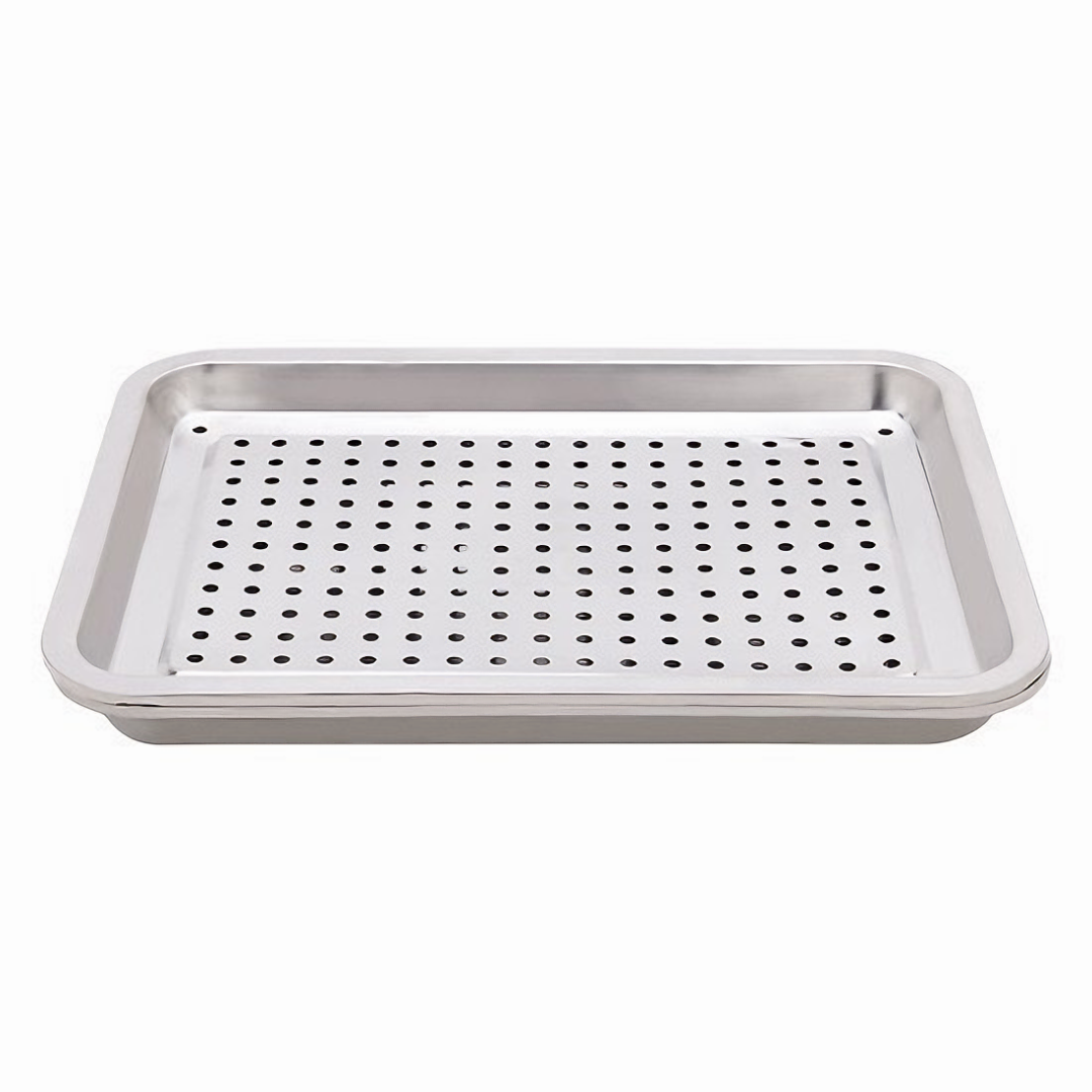 Khay trà KG81 úp ly có lỗ và khay hứng nước inox304 kt 32x22cm - Hàng chính hãng