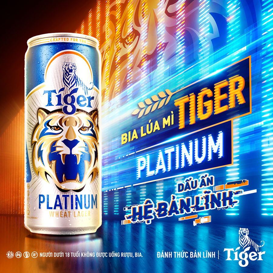 Lốc 6 lon bia lúa mì Tiger Platinum Wheat Lager 330ml/lon