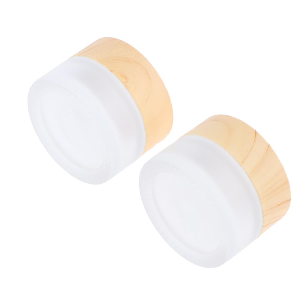 5/10/15/30/50g, Empty, Frosted Glass Pot Jars, Cosmetic Containers, 2pcs
