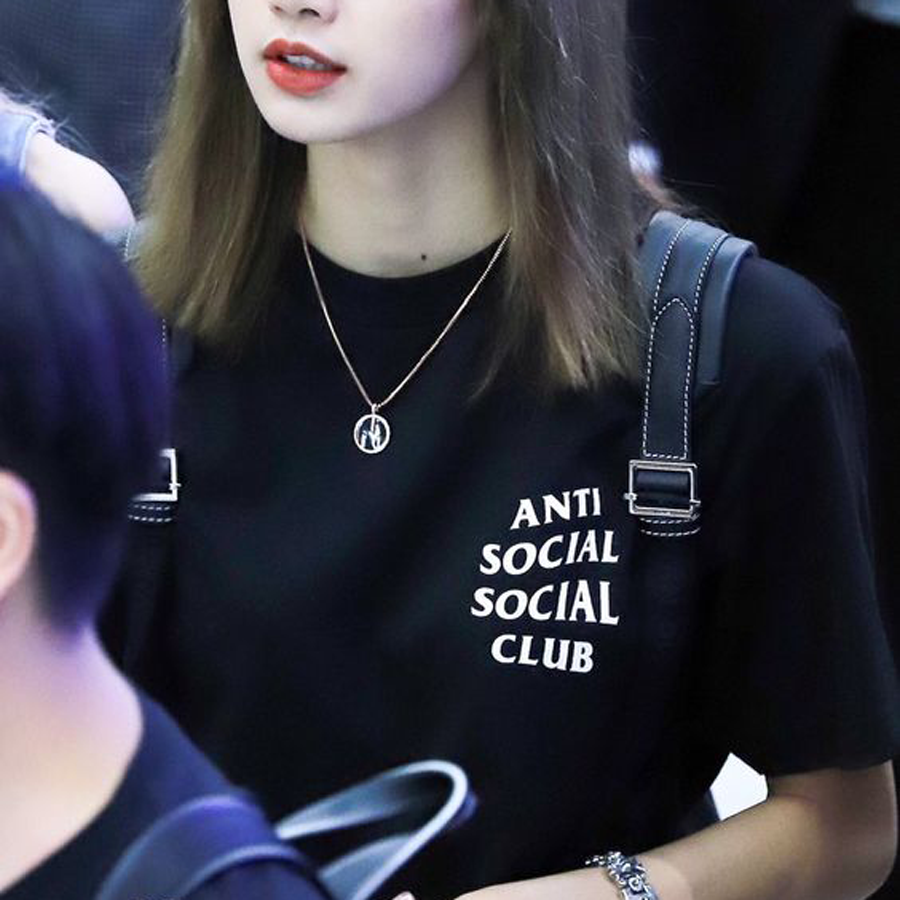 Áo Thun Nữ Màu Đen Form Basic In Logo Chữ Anti Social Social Club Local Brand DLX Áo Phông Nữ Đẹp