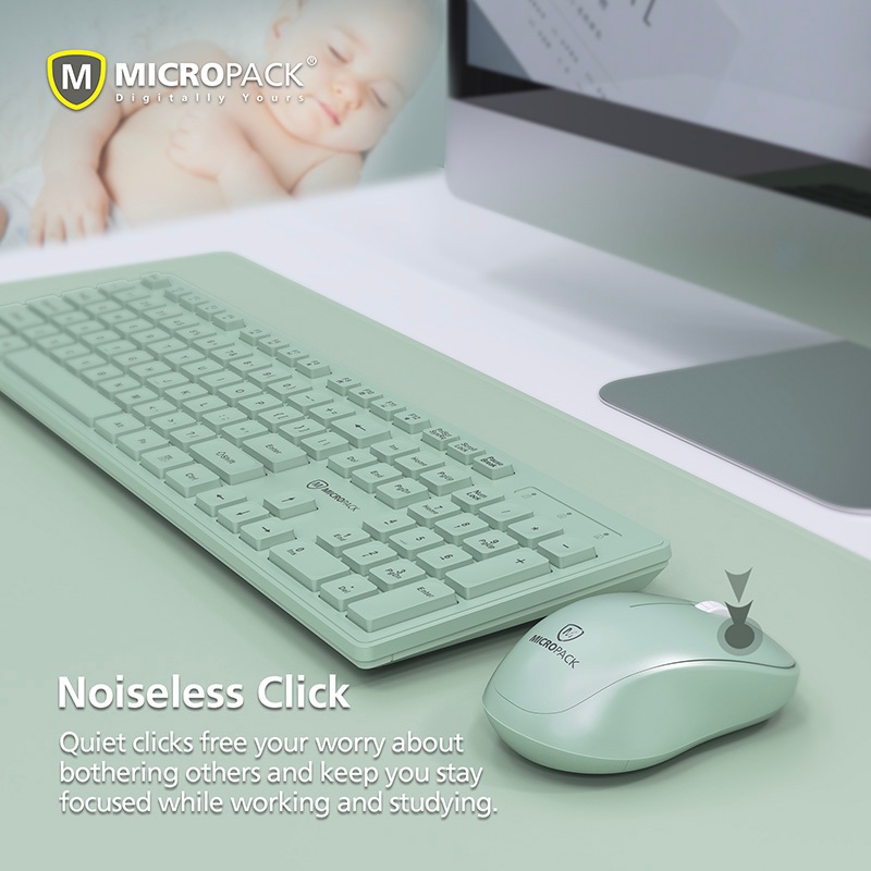 Bộ Bàn Phím Kèm Chuột Không Dây MicroPack iFREE LITE 2 KM-237W Nhiều Màu Lựa Chọn Trẻ Trung Hàng Chính Hãng