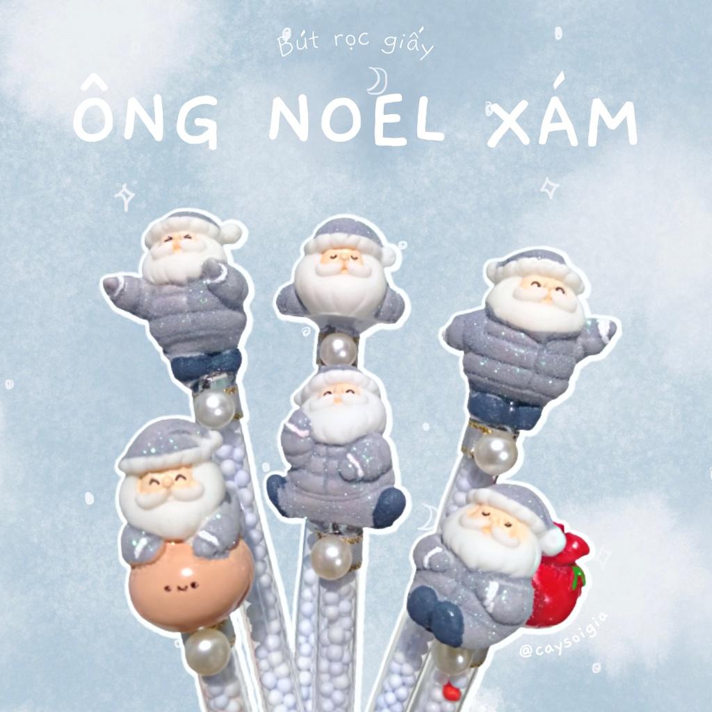 S110 - Bút dao rọc giấy ông già Noel xám ánh kim Giáng Sinh dễ thương unbox đơn hàng, cắt sticker băng dán washi tape - Cây Sồi Già