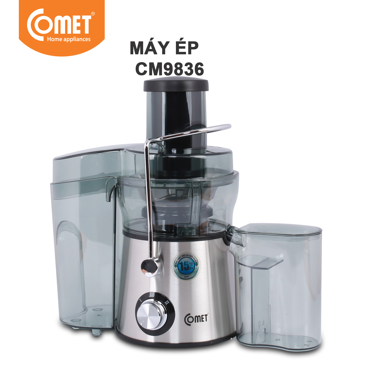 Máy Ép Trái Cây Comet CM9836 600W (Xám) - Hàng chính hãng