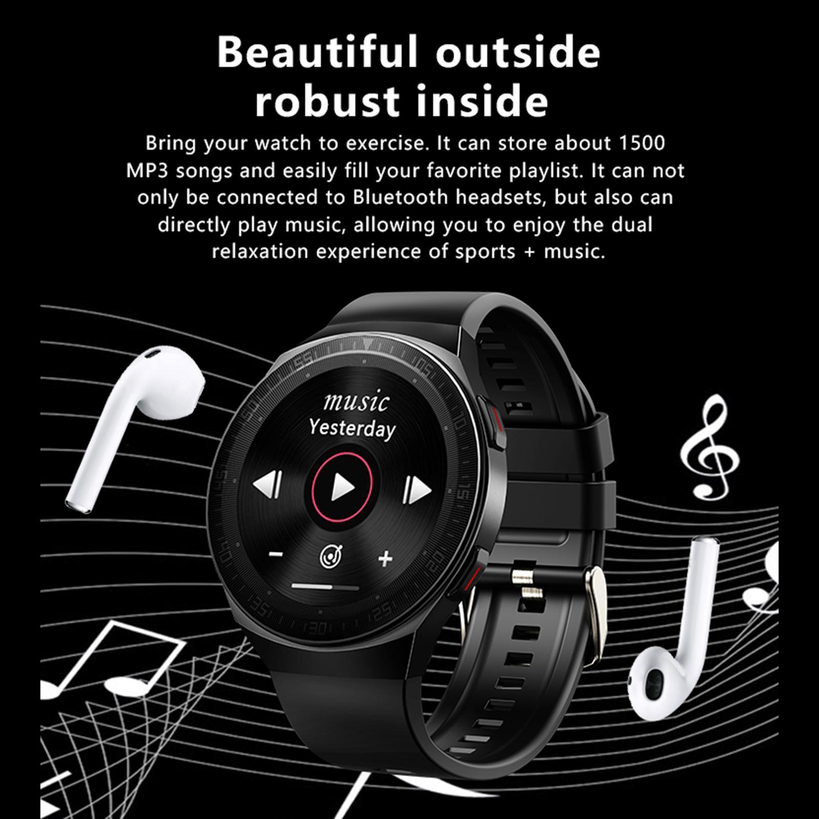 Sport Bluetooth Call Round Smart Watch Fitness Tracker Black