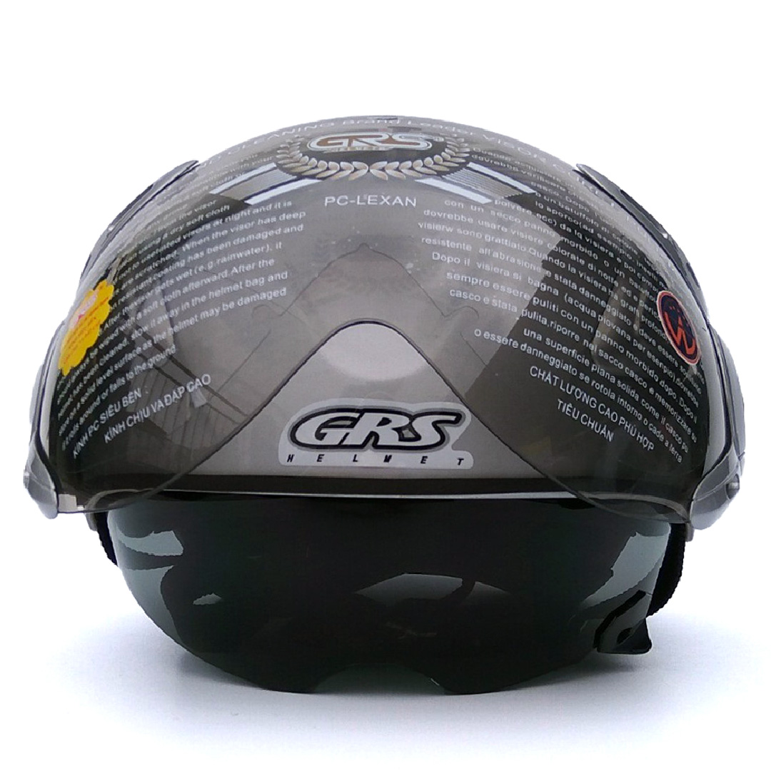 Mũ bảo hiểm nửa đầu GRS A966K - 2 Lớp kính - Tháo được lót