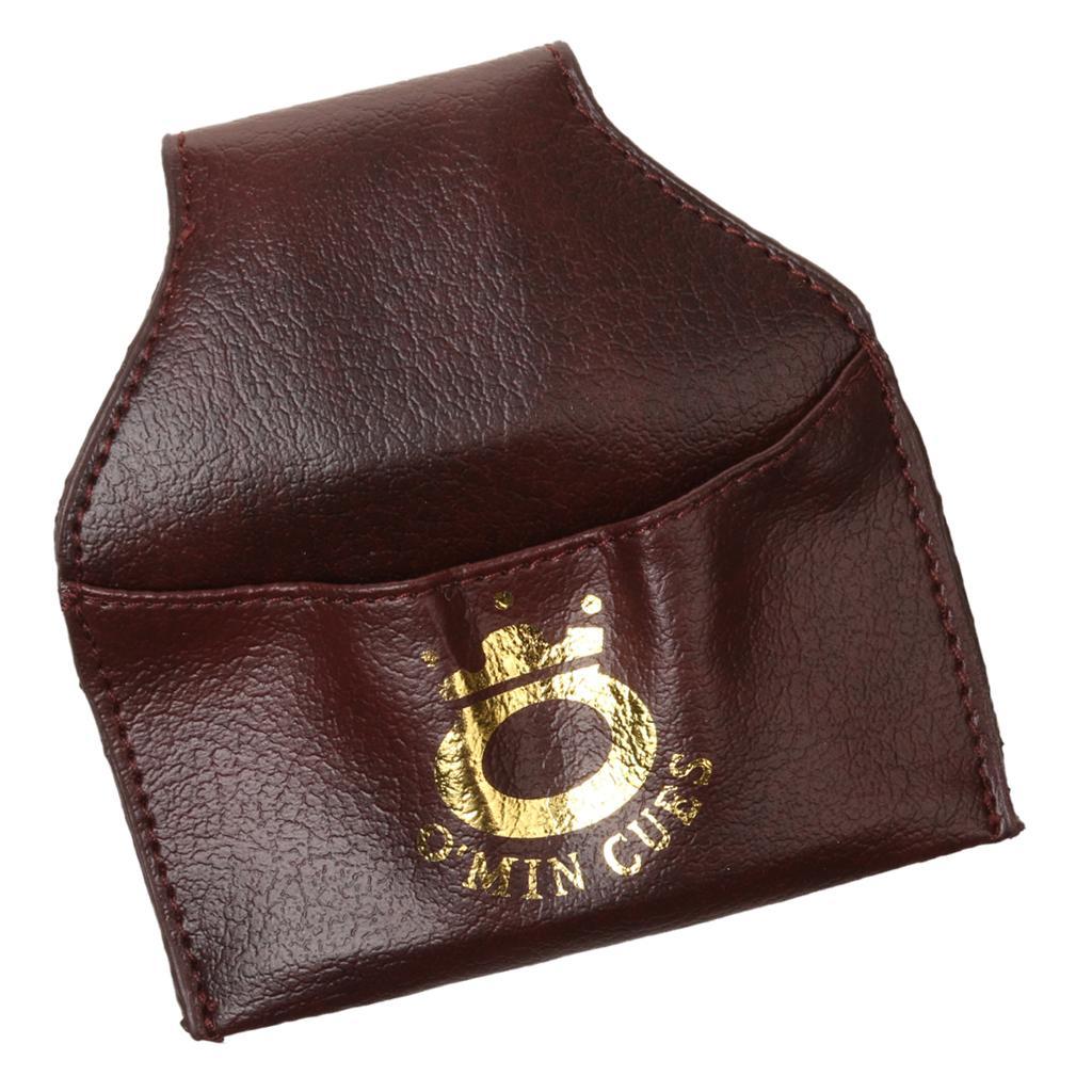 3x Billiard Snooker Pool Cue PU Leather Chalk Holder Pouch Bag Clip Brown