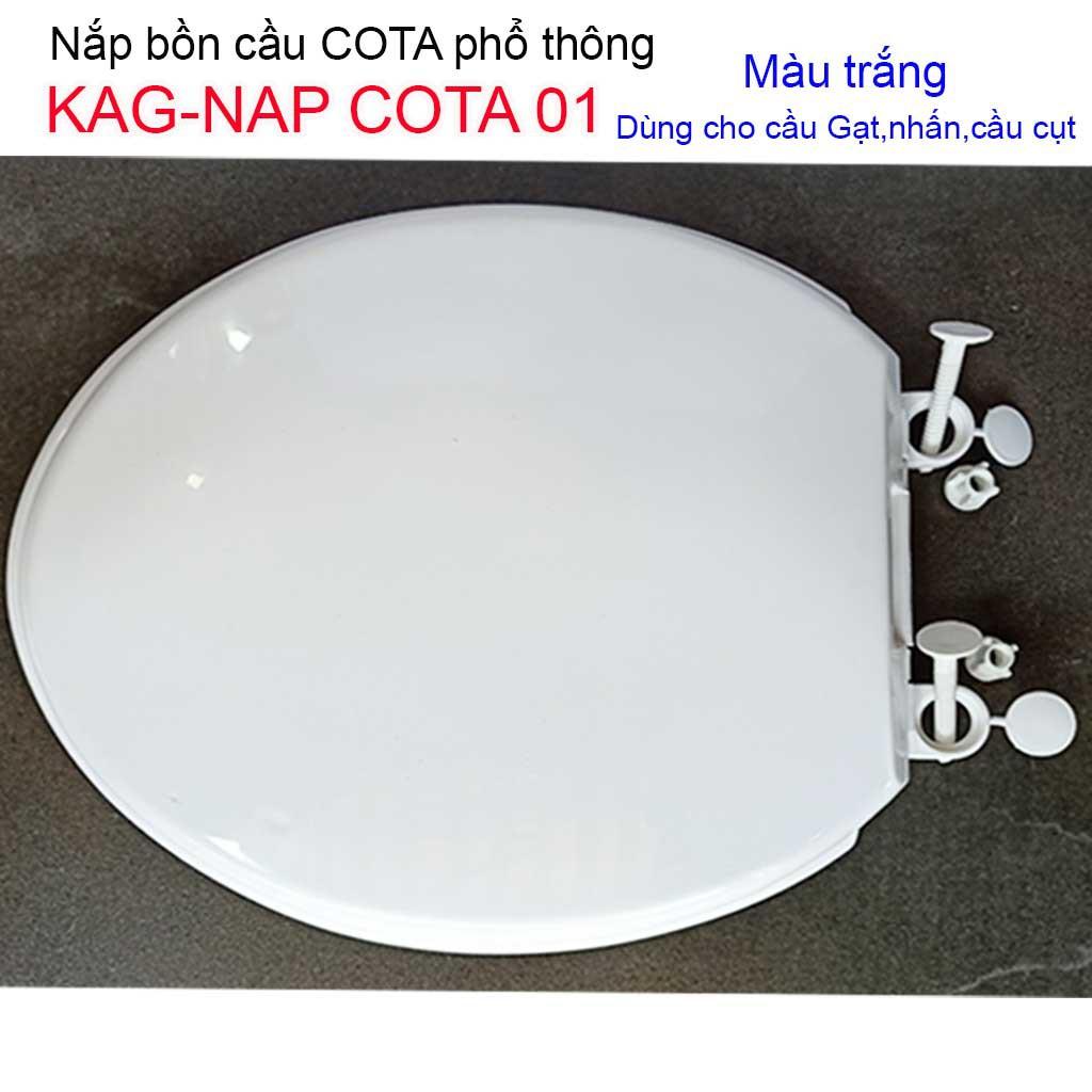 Nắp đậy bàn cầu Cota, Nắp bồn cầu phổ thông màu trắng KAG-NAP Cota01