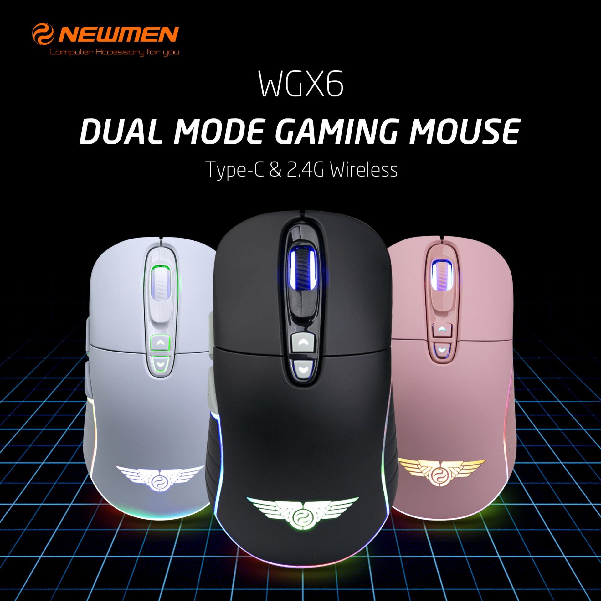 Chuột Game không dây cao cấp Newmen WGX6 Dual Mode - Hàng Chính Hãng