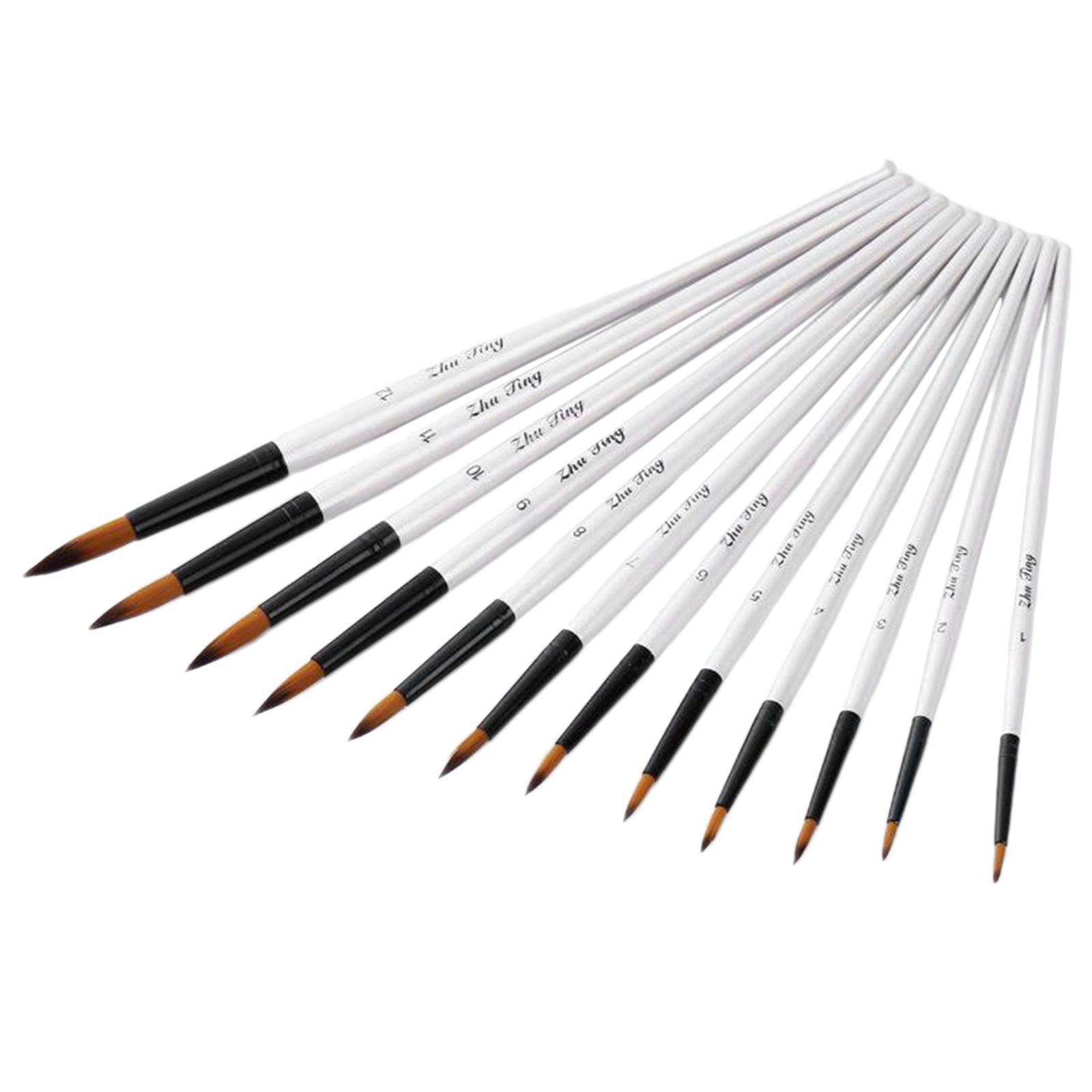 Paint Brushes Set,12Pcs Round Pointed Tip Paintbrushes Nylon Hair Artist Acrylic Paint Brushes for Acrylic Oil Watercolor, Face Nail Art,Rock Painting