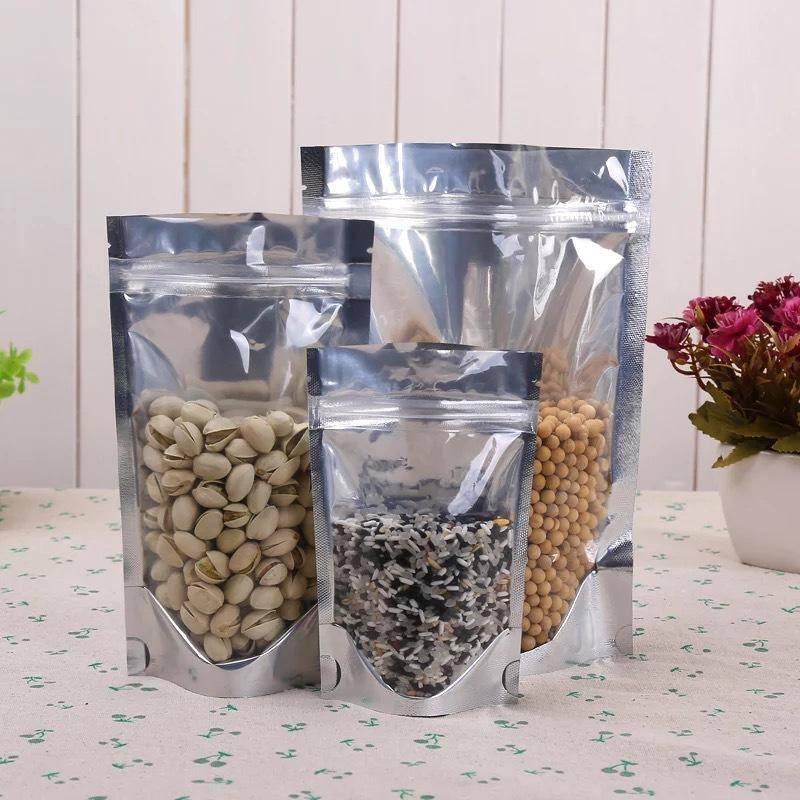 1kg Túi zip bạc 1 mặt trong 1 mặt bạc- đáy đứng hàng loại 1