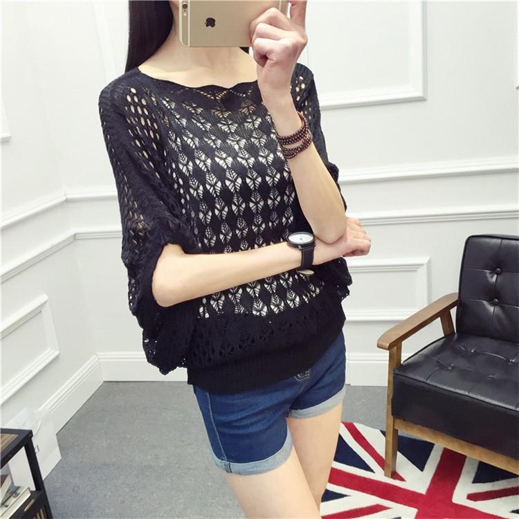 Áo len lưới cánh dơi tay lỡ nhiều màu mặc 4 mùa