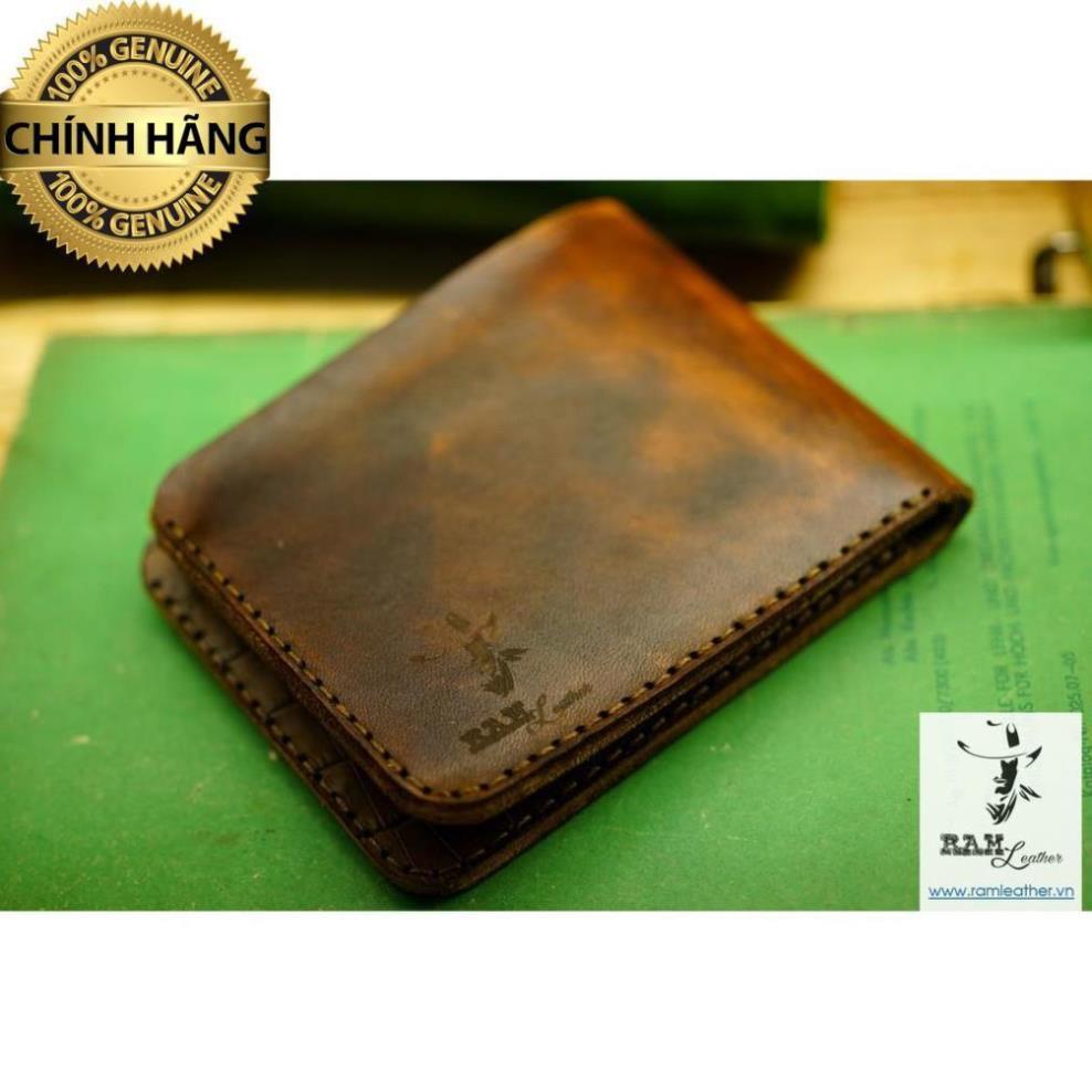 VÍ ĐỨNG TRỐNG ĐỒNG VEGTAN  MEDIUM BROWN - CHÍNH HÃNG RAM LEATHER .