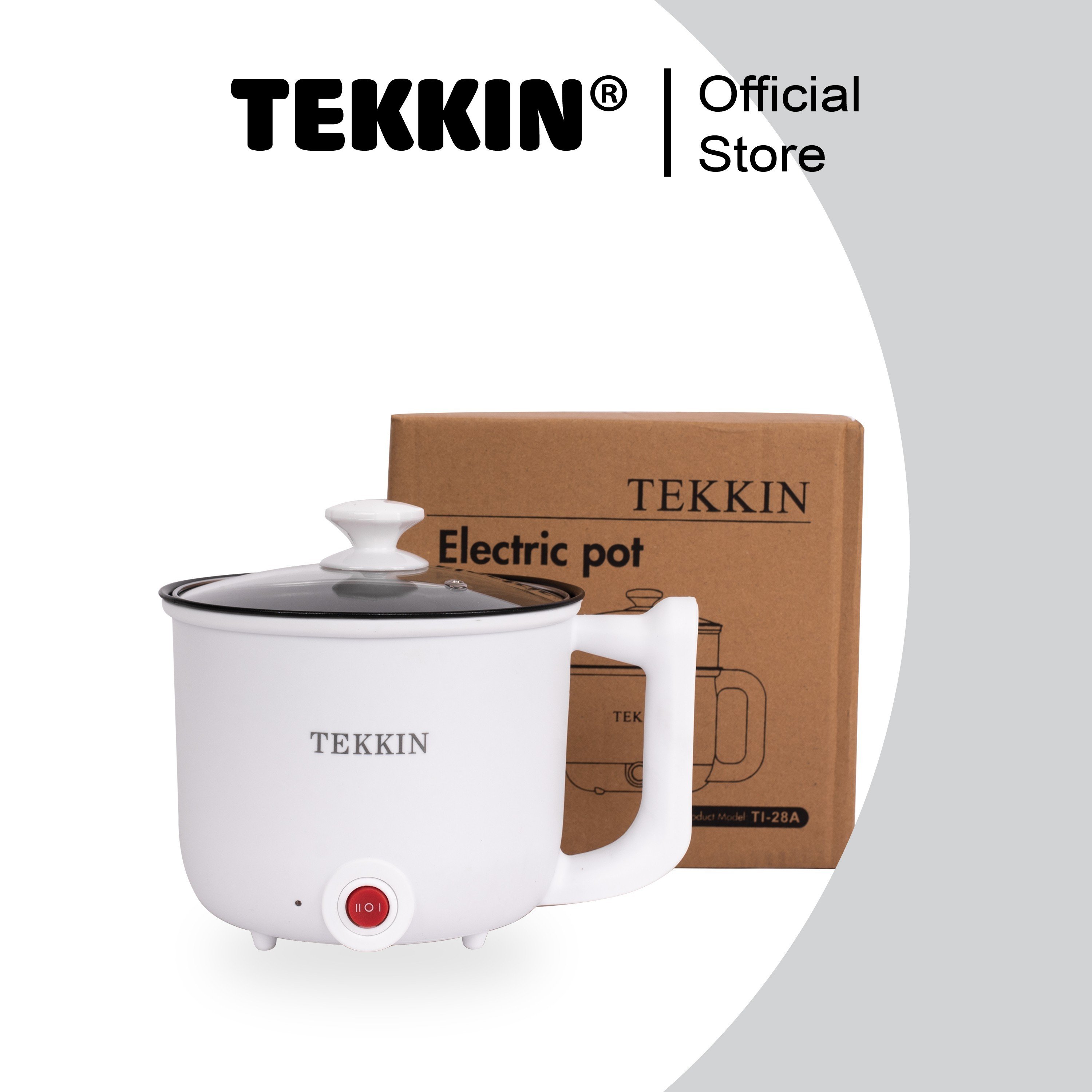 Nồi Lẩu Điện Mini Đa Năng 2 Tầng TEKKIN TI-28A 1.8L Chống Dính Lẩu Chiên Xào Hàng Chính Hãng / Hàng Nhập Khẩu