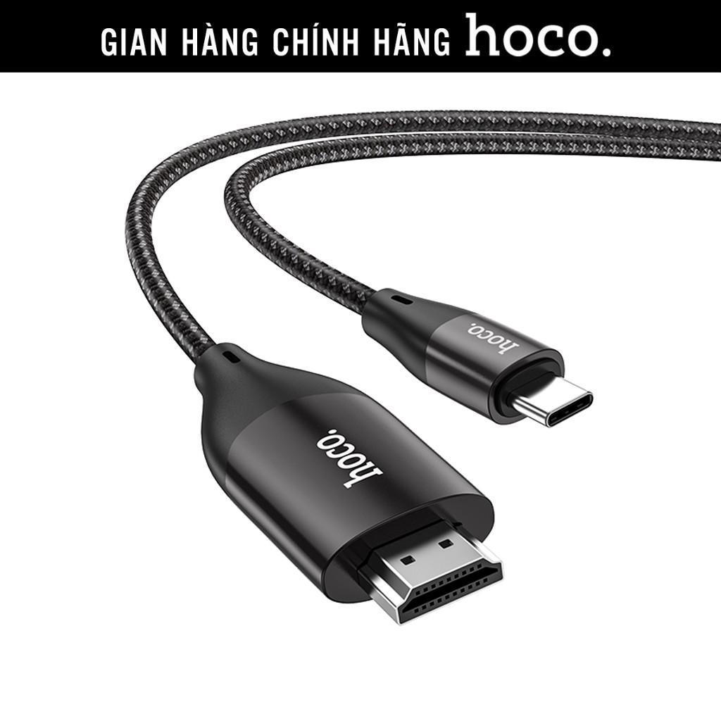 Cáp Type C ra HDMI 4K 2m Hoco UA16, dây chuyển hình ảnh âm thanh từ điện thoại sang máy chiếu, tivi hàng chính hãng