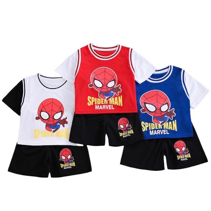 Đồ Bộ quần áo SPORT CÓ TAY FORM VỪA Spiderman người nhện thể thao trẻ em bé trai mùa hè đục lỗ thoáng khí Nowship HCM