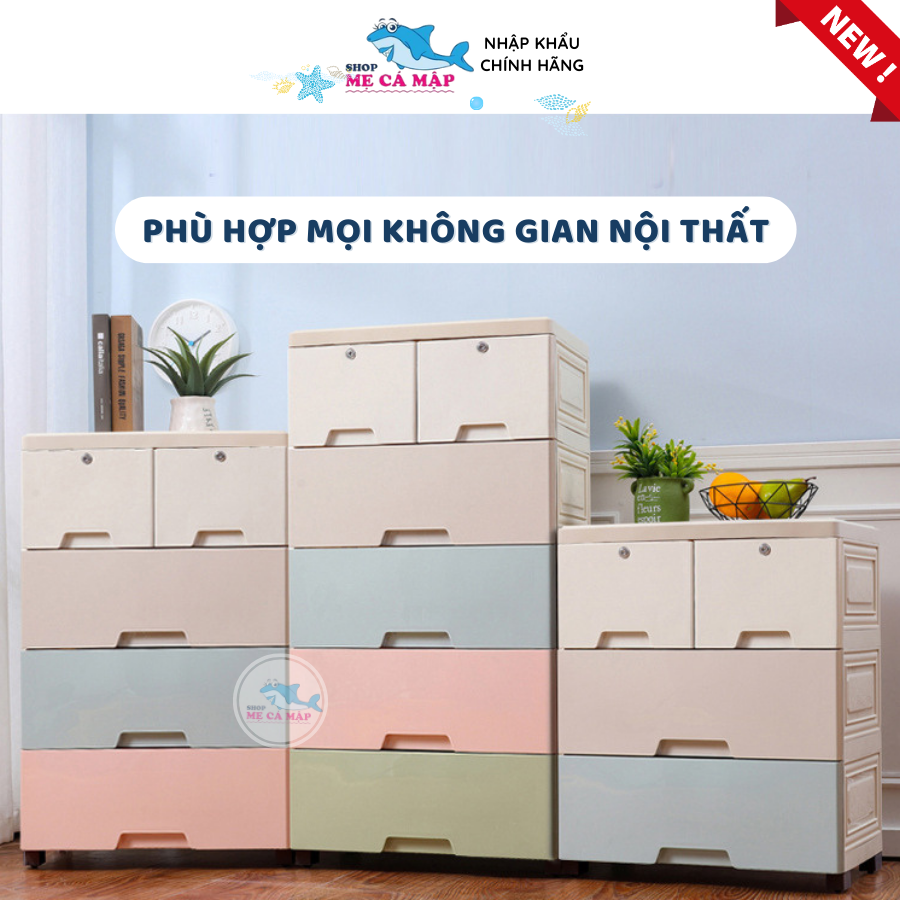 Tủ Quần Áo Cho Bé Dày Dặn Nhiều Ngăn, Tủ Đựng Đồ Có Khóa, Nhựa PP An Toàn, Bảo Hành 1 Năm - SK001