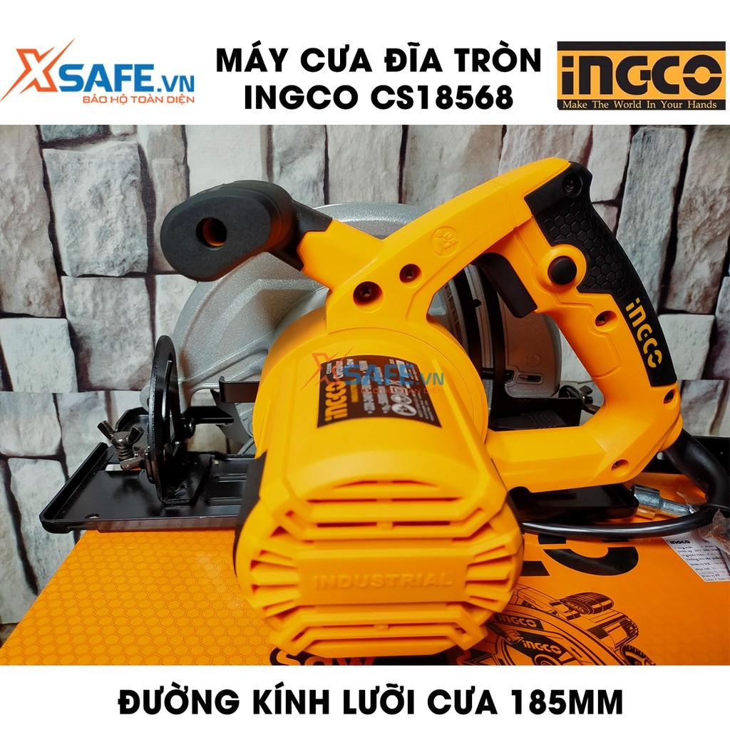 Máy Cưa đĩa tròn INGCO CS18568 kèm theo 1 lưỡi cắt 185mm và 1 bộ than, công suất 1600W, tốc độ không tải 5000rpm