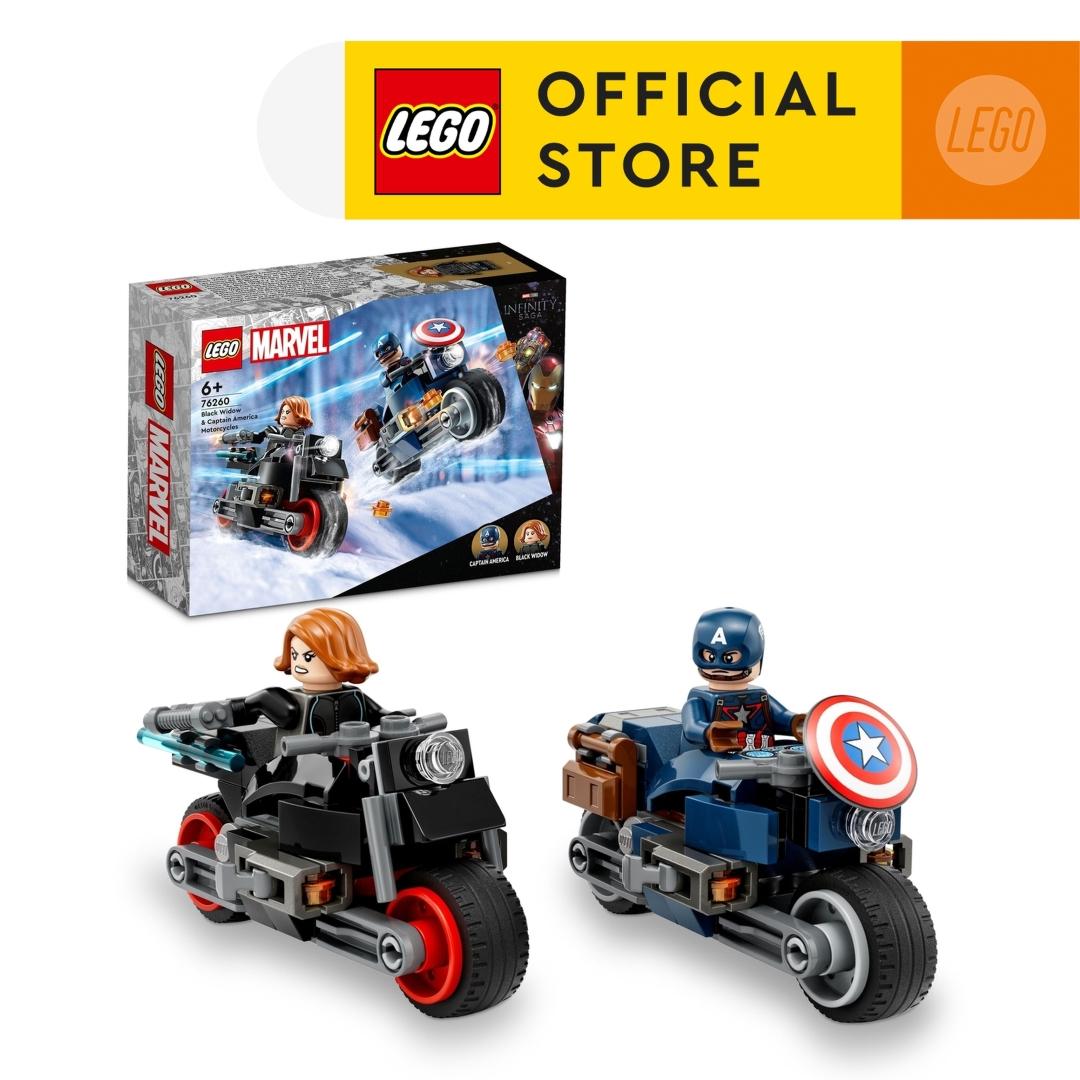 LEGO SUPERHEROES 76260 Đồ chơi lắp ráp Cuộc rượt đuổi Captain America & Black Widow (130 chi tiết)