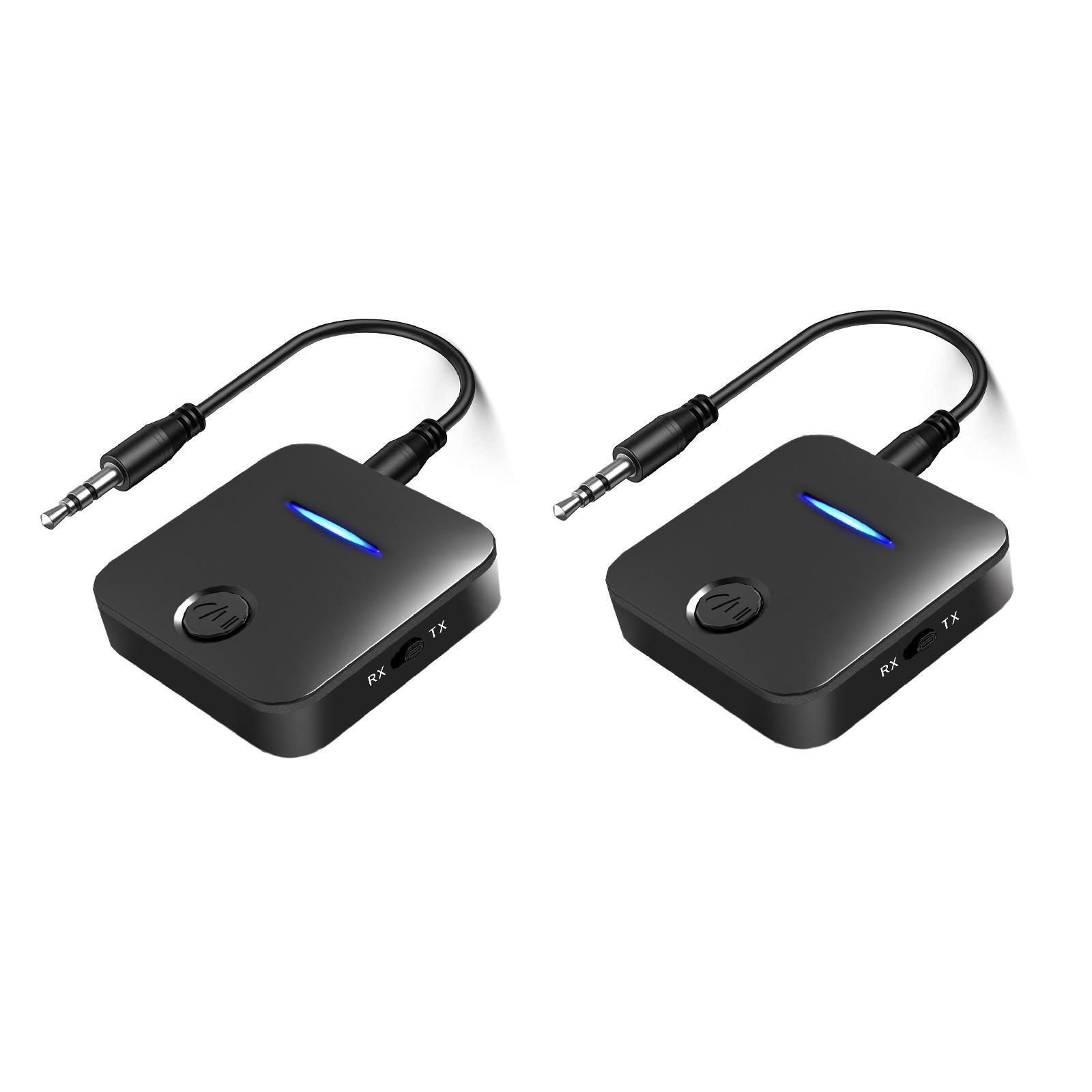 2x Wireless Bluetooth 5.0 Audio Transmitter Receiver Adapter SBC for TV PC Car