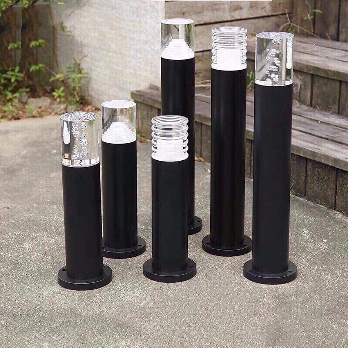 Đèn led trụ pha lê hình giọt nước sân vườn  phi 90 cao 400mm