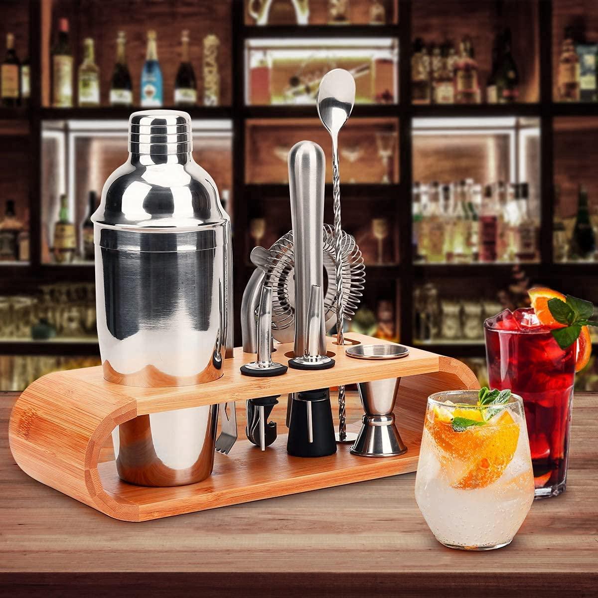 Bộ Bartender Kit-Cocktail Shaker Set 10 PC Bar Tool Set with Kiểu Dáng Đẹp Tre